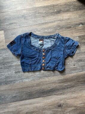 Jean Paul Gaultier vintage cropped jean top sz Small